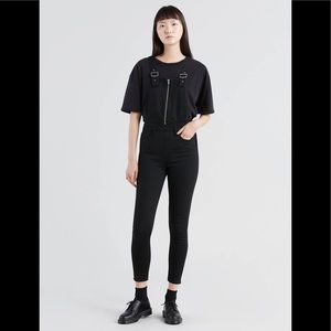 Levi's Skinny Zip Overalls in Black